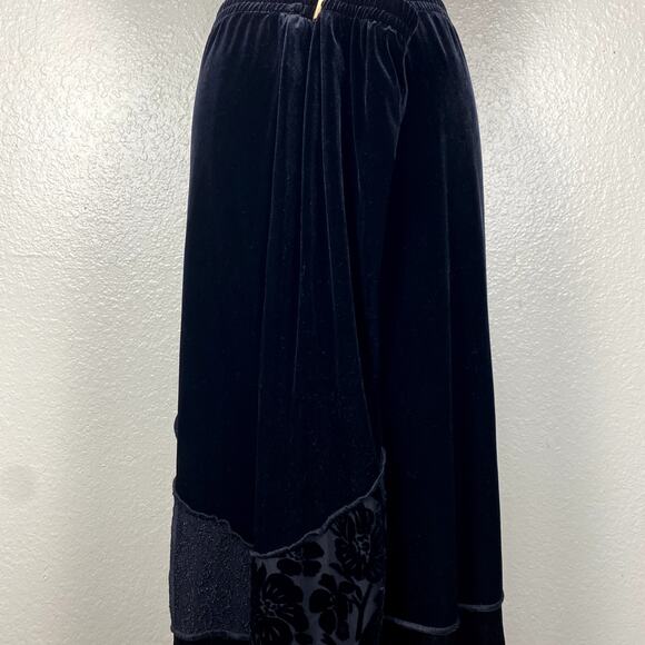 Vtg 90's Stunning Whimsigoth Patchwork Velvet Floral Wtichy Goth Vamp Maxi Skirt - Picture 11 of 15
